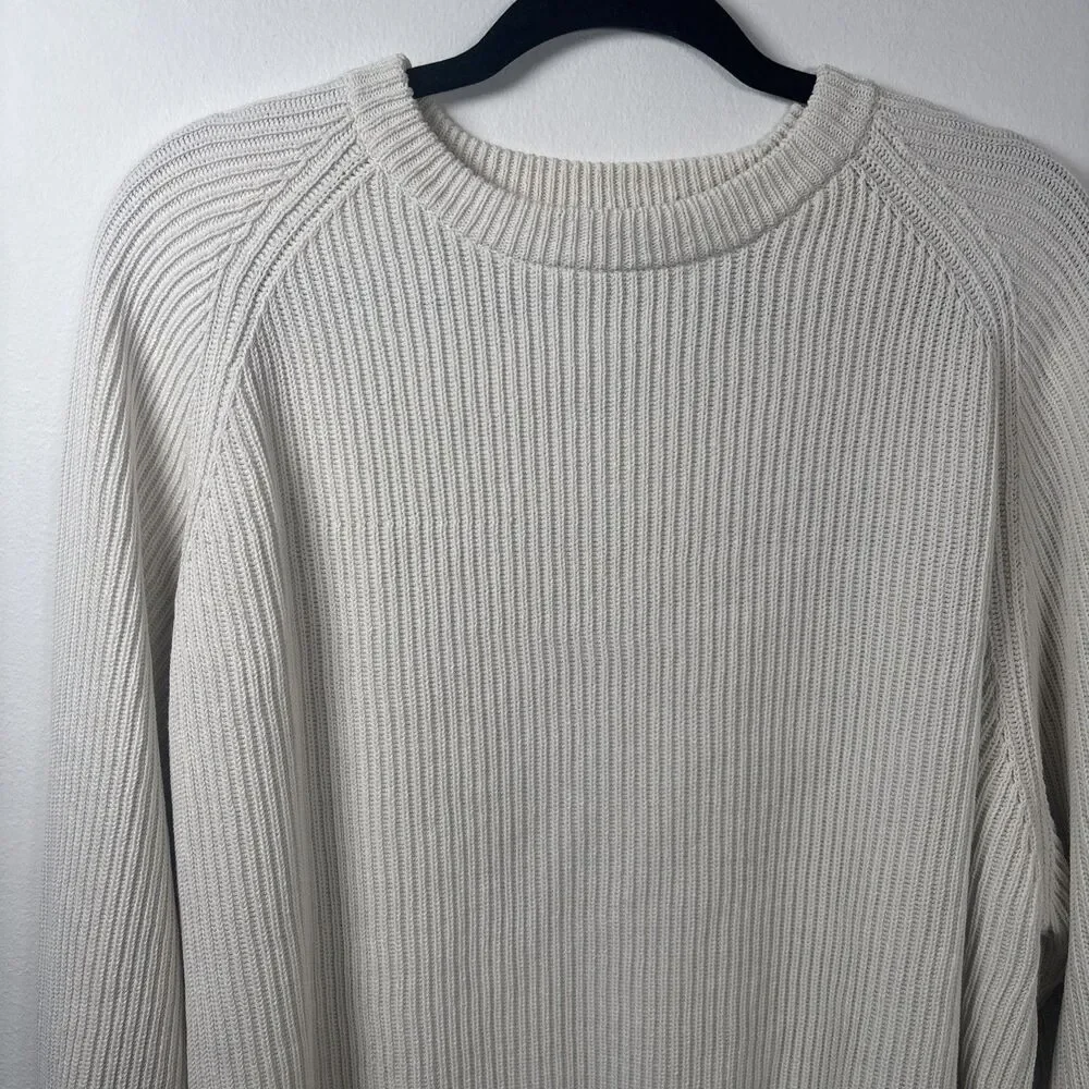 VTG 90s Rockport sweater Men's/ Unisex cream Ribbed knit 84% Cotton 16% Nylon XL